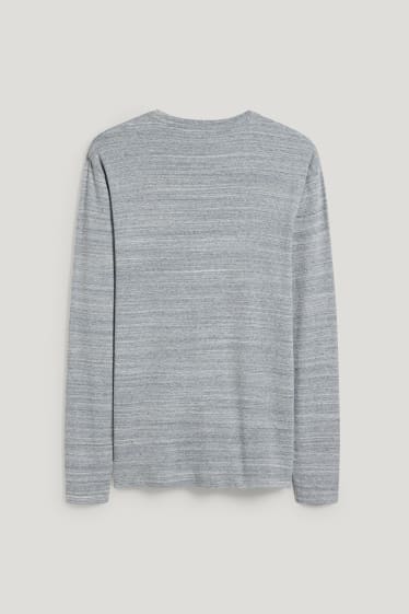 Herren - Langarmshirt - grau-melange