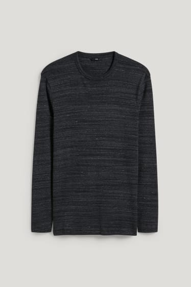 Herren - Langarmshirt - dunkelgrau