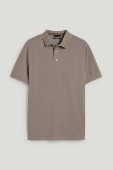 Heren - Poloshirt - Pima-katoen - lichtbruin