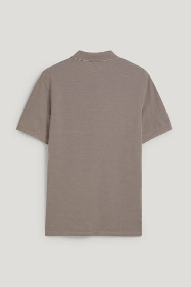 Heren - Poloshirt - Pima-katoen - lichtbruin
