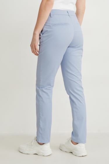 Donna - Pantaloni chino - vita media - azzurro