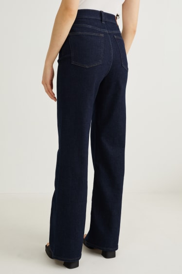 Damen - Wide Leg Jeans - High Waist - jeans-dunkelblau