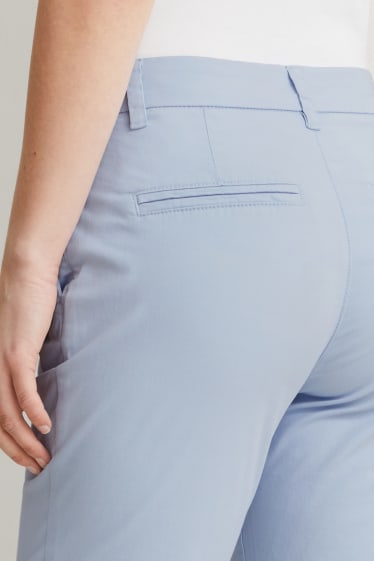 Donna - Pantaloni chino - vita media - azzurro