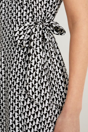 Femmes - Robe portefeuille - à motif - noir / blanc