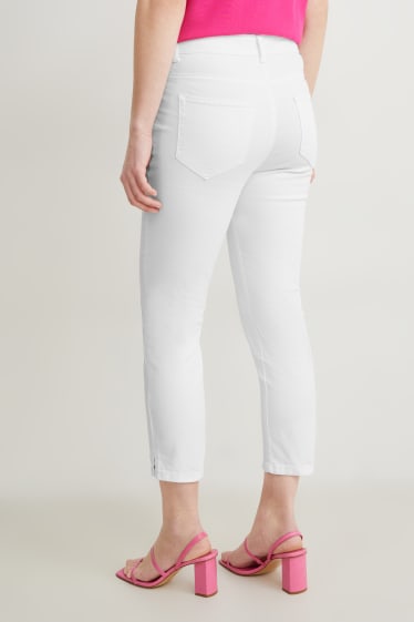 Donna - Pantaloni di stoffa - vita media - skinny fit - bianco