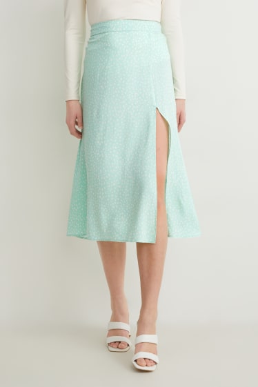 Femmes - Jupe - à motif - vert menthe