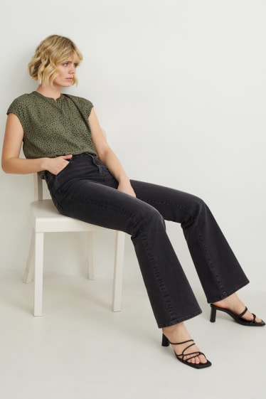 Damen - Bluse - gepunktet - khaki