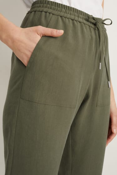 Donna - Pantaloni di stoffa - vita alta - relaxed fit - verde
