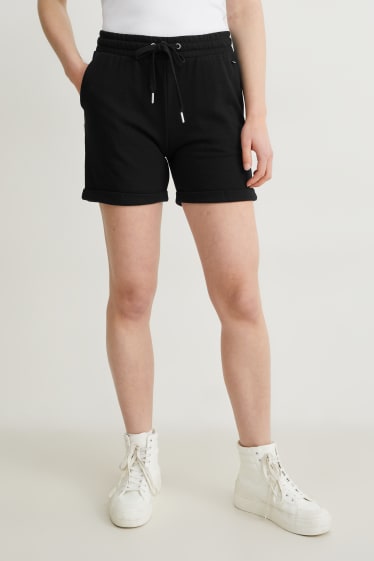 Damen - Basic-Sweatshorts - schwarz