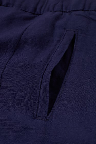 Femmes - Jupe-culotte - mid waist - wide leg - lin mélangé - bleu foncé