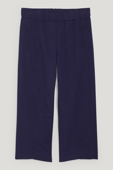 Femmes - Jupe-culotte - mid waist - wide leg - lin mélangé - bleu foncé