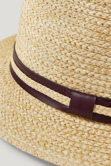 Hommes - Chapeau de paille - beige