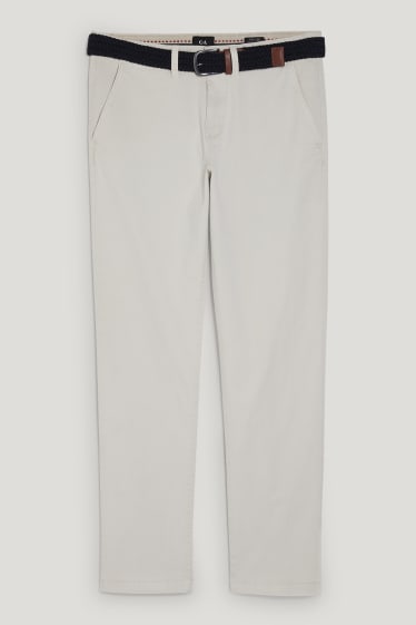 Hombre - Chinos con cinturón - regular fit - beige claro
