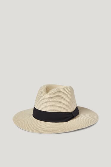 Femmes - Chapeau de paille - noir