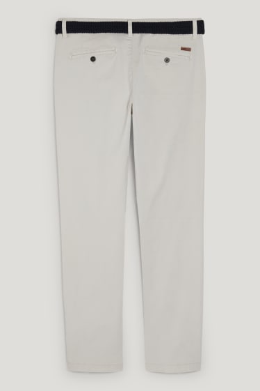 Hombre - Chinos con cinturón - regular fit - beige claro