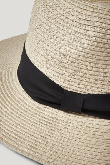 Femmes - Chapeau de paille - noir