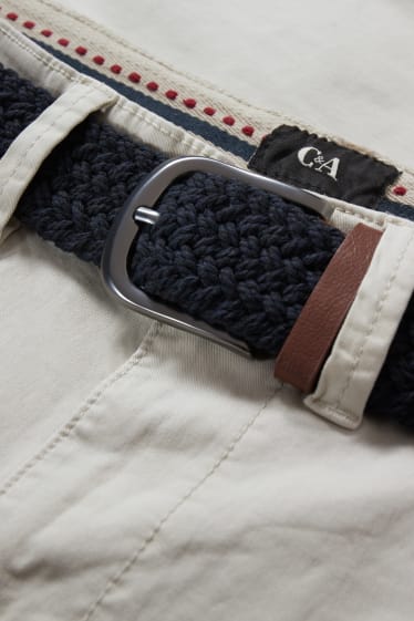 Hombre - Chinos con cinturón - regular fit - beige claro