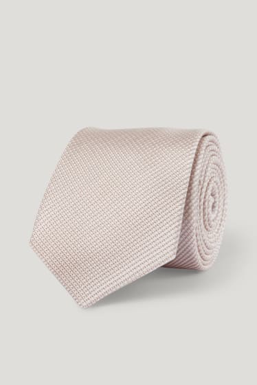 Herren - Seidenkrawatte - beige