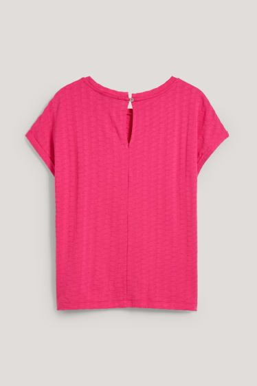 Dames - T-shirt - fuchsiarood
