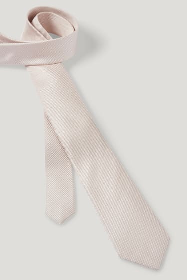 Herren - Seidenkrawatte - beige