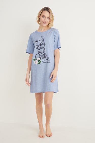 Women - Nightshirt - polka dot - Bambi - light blue