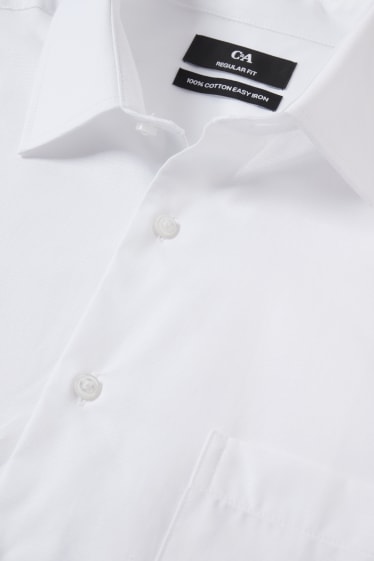Herren - Hemd - Regular Fit - Kent - bügelleicht - weiß