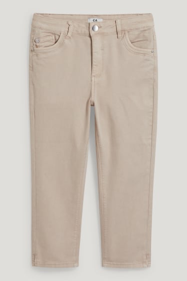 Dames - Capribroek - high waist - skinny fit - licht beige
