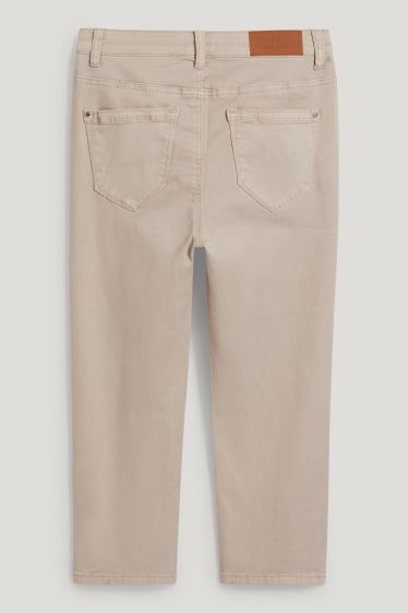 Dames - Capribroek - high waist - skinny fit - licht beige