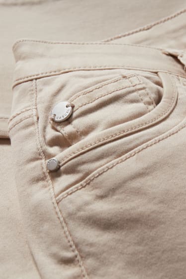 Dames - Capribroek - high waist - skinny fit - licht beige