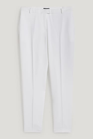 Dámské - Business kalhoty - mid waist - regular fit - bílá
