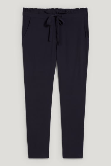 Donna - Pantaloni di stoffa - vita alta - tapered fit - blu scuro