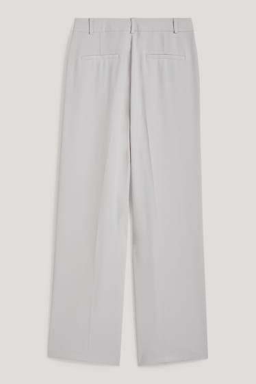 Donna - Pantaloni business - vita alta - gamba larga - grigio chiaro
