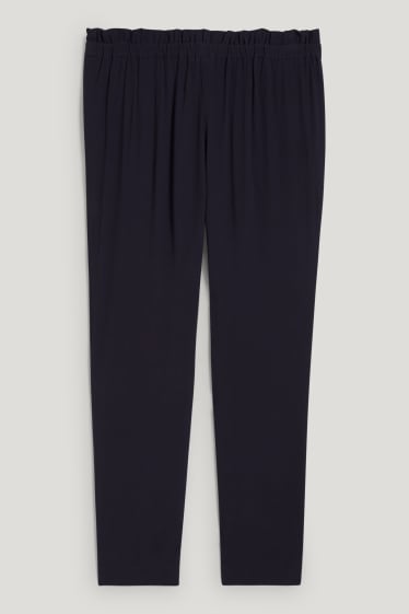 Donna - Pantaloni di stoffa - vita alta - tapered fit - blu scuro