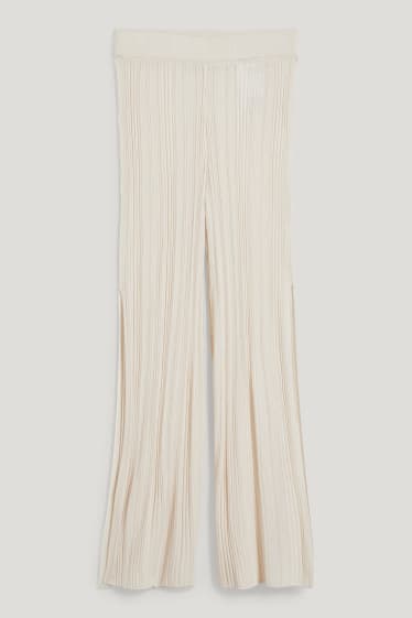 Dames - Strandbroek - palazzo - crème wit