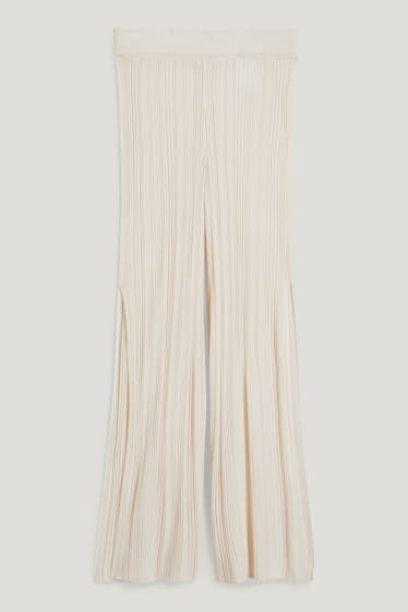 Dames - Strandbroek - palazzo - crème wit