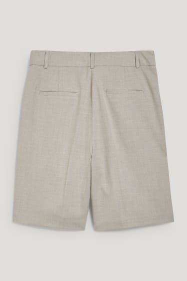 Dámské - Business bermudy - high waist - světle béžová