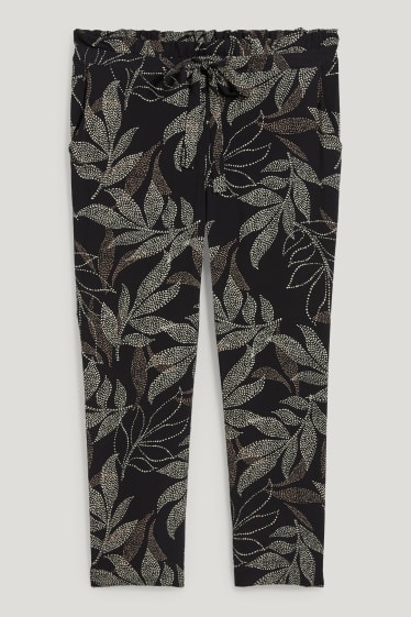 Donna - Pantaloni di stoffa - vita alta - tapered fit - nero
