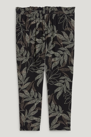Donna - Pantaloni di stoffa - vita alta - tapered fit - nero