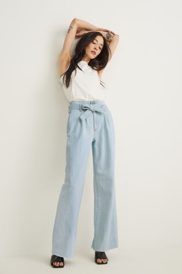 Femei - Loose fit jeans - talie înaltă - denim-albastru deschis