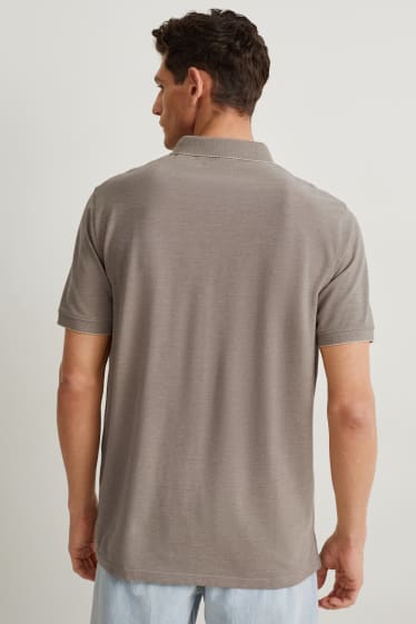 Heren - Poloshirt - Pima-katoen - lichtbruin