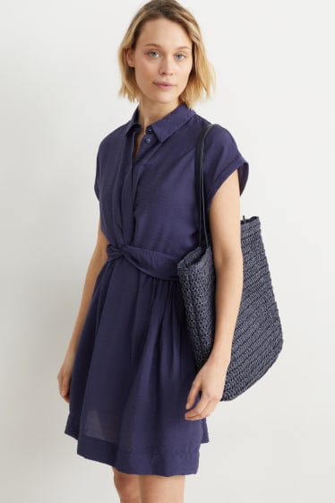 Femmes - Robe-chemisier - bleu foncé