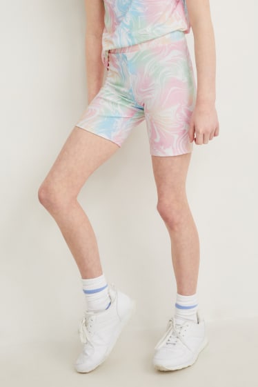 Kids Girls - Set van 2 - fietsbroek - zwart