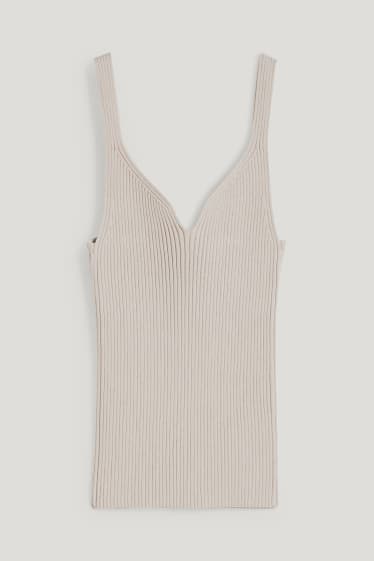 Women - Knitted top - light beige