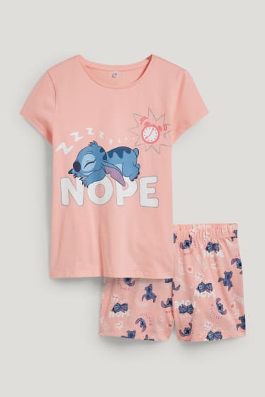 Kids Girls - Lilo & Stitch - shorty pyjamas - 2 piece - rose