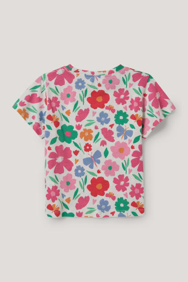 Toddler Girls - Kurzarmshirt - geblümt - cremeweiß