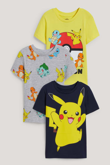 Exclusief online - Set van 3 - Pokémon - T-shirt - geel
