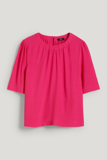 Mujer - Blusa básica - fucsia