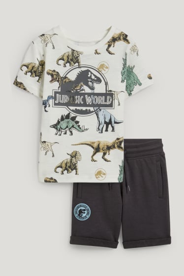 Toddler Boys - Jurassic World - set - T-shirt en sweatshorts - wit