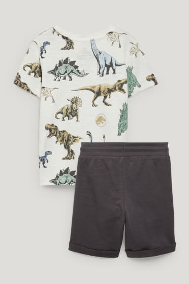 Toddler Boys - Jurassic World - set - T-shirt en sweatshorts - wit