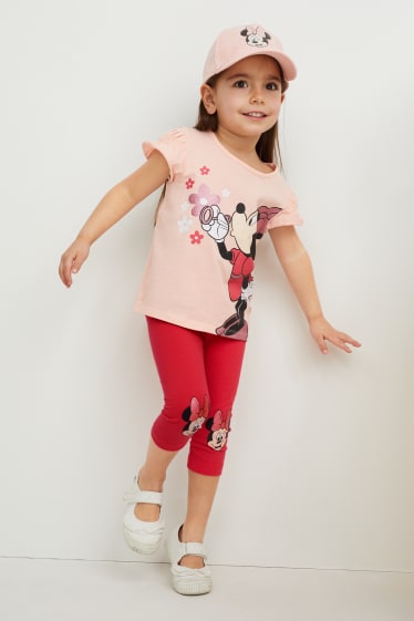 Małe dziewczynki - Wielopak, 3 szt. - Myszka Minnie - legginsy - ciemnoniebieski